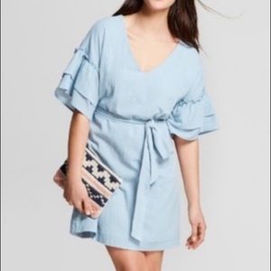 NWT Blue Ruffle Sleeve Dress